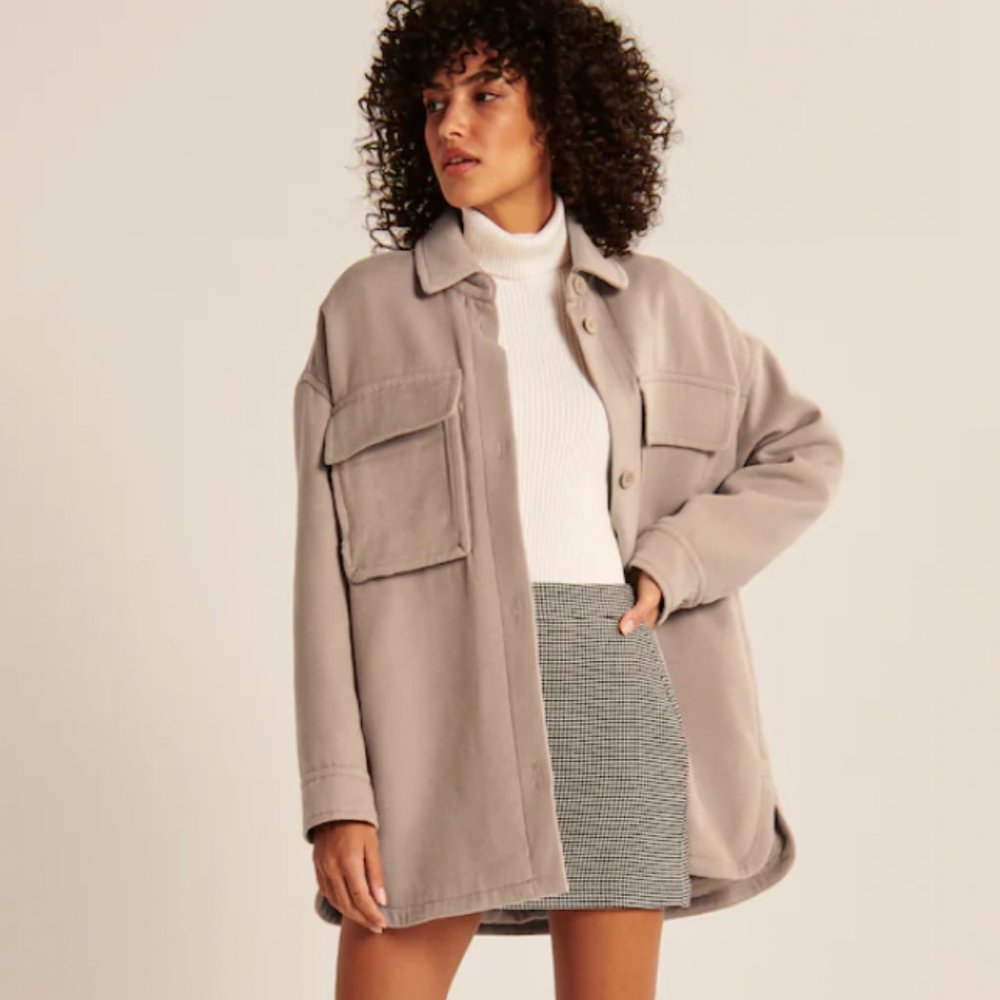 NWT Abercrombie & Fitch Cozy Oversized Cozy Shacket